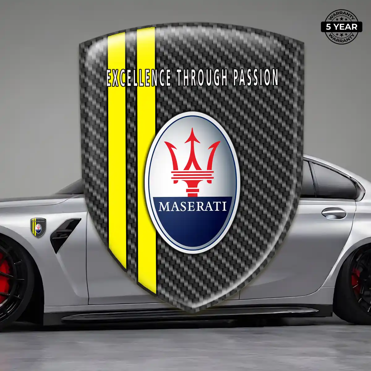 Maserati 3D Emblem Sticker Superior Craft