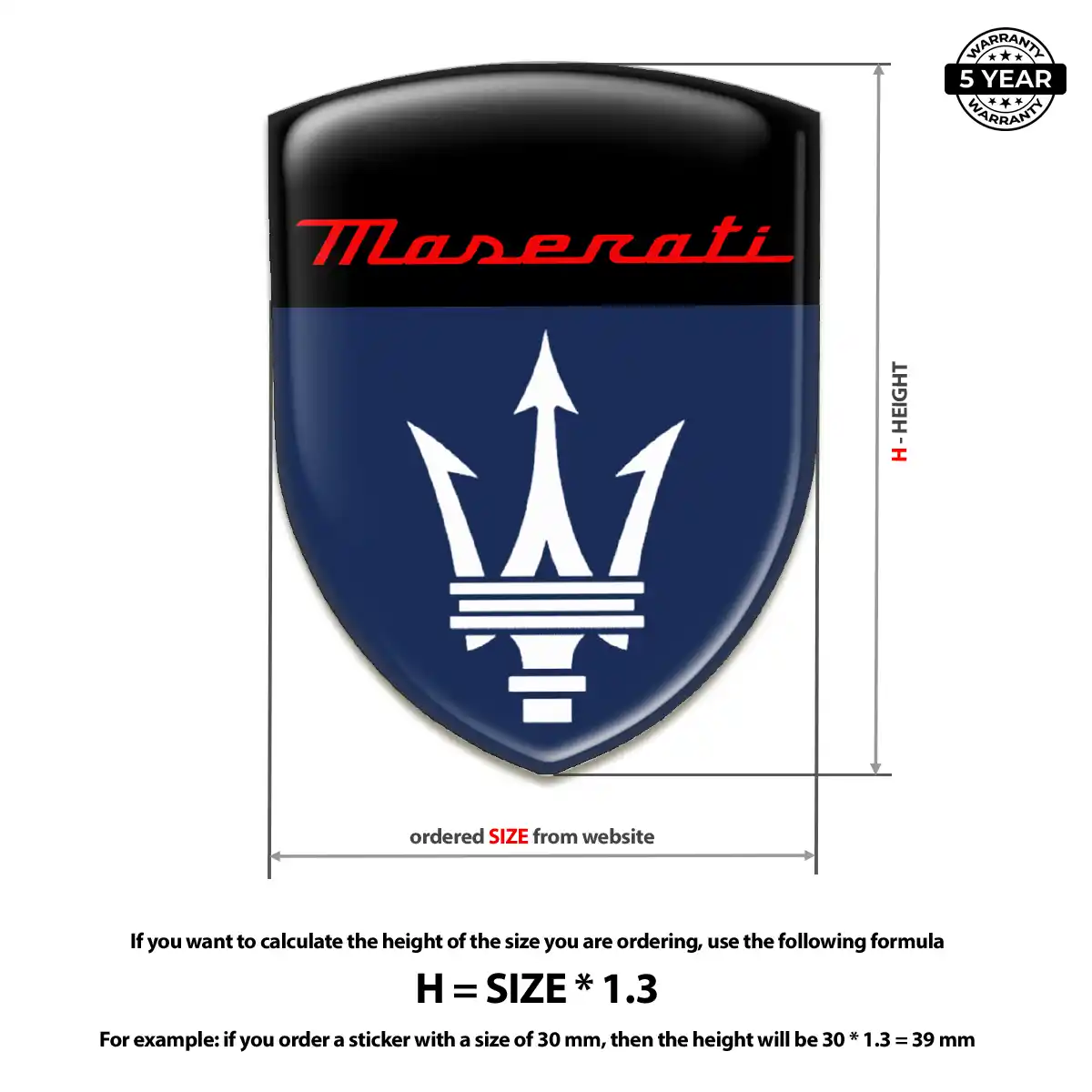 Maserati 3D Gel Sticker Superior Craft