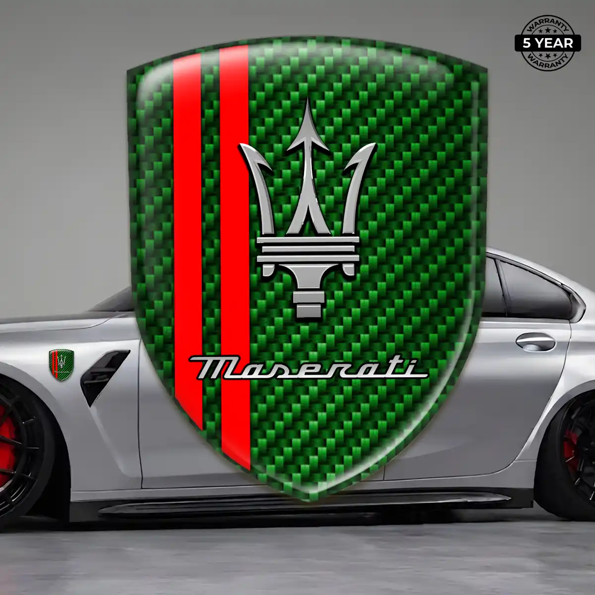 Maserati 3D Logo Sticker Elite Finish