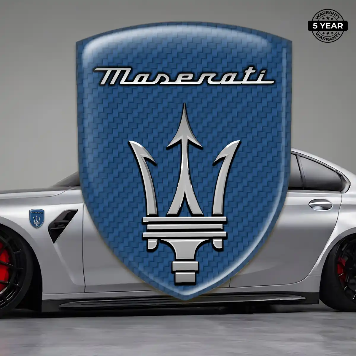 Maserati 3D Logo Sticker Refined Design