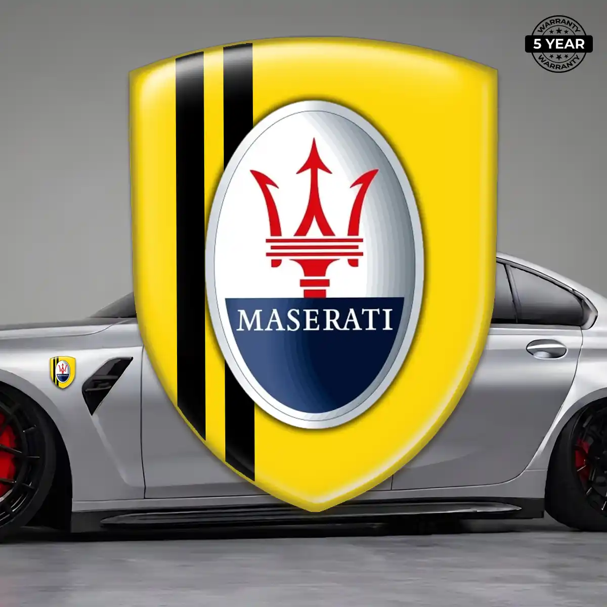 Maserati 3D Resin Sticker Refined Design