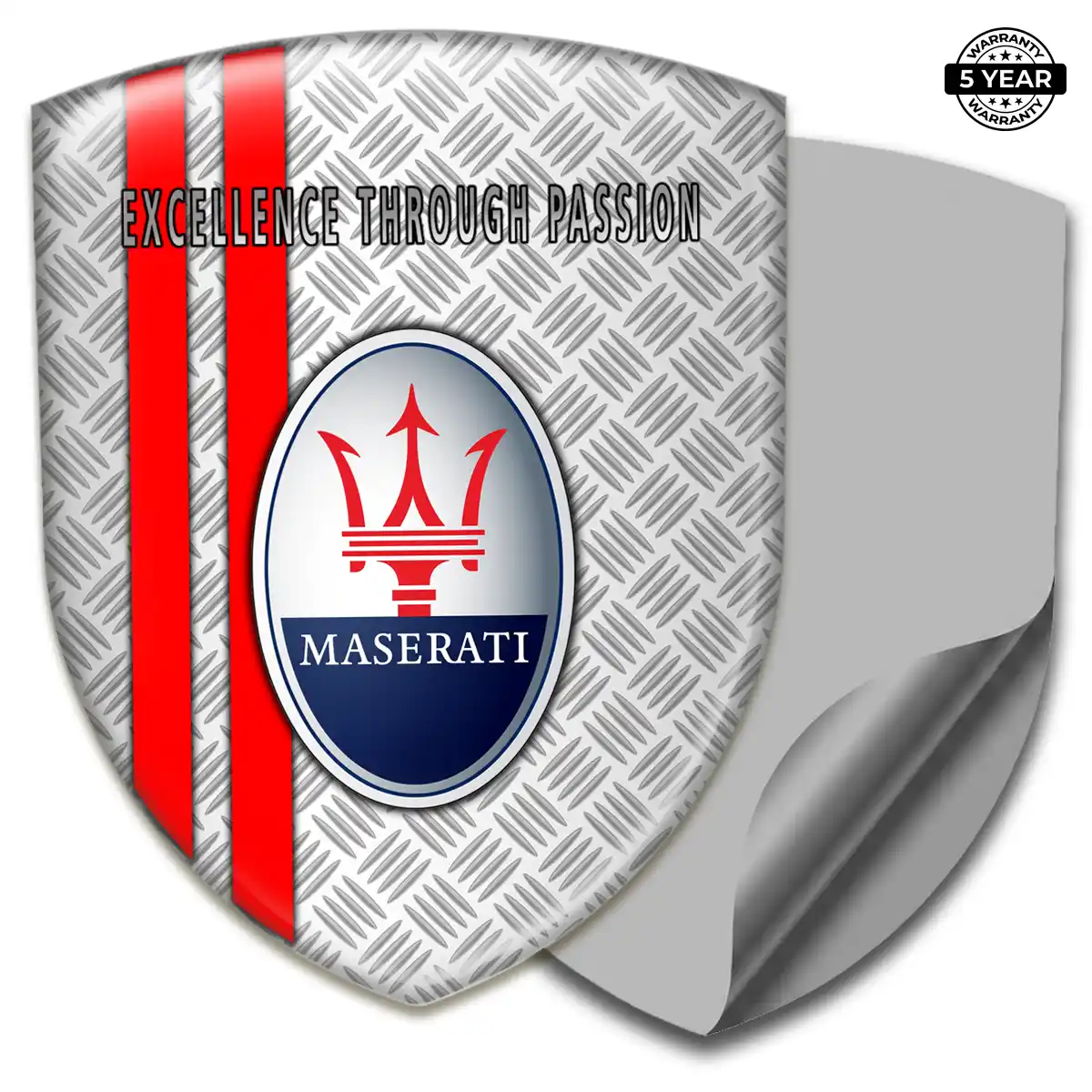Maserati 3D Resin Sticker Sleek Style
