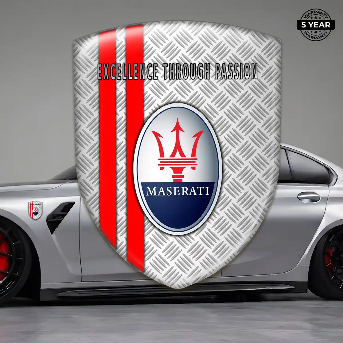 Maserati 3D Resin Sticker Sleek Style