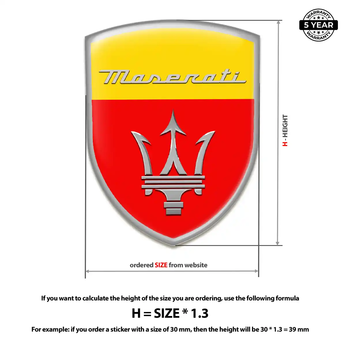 Maserati 3D Resin Sticker Superior Craft