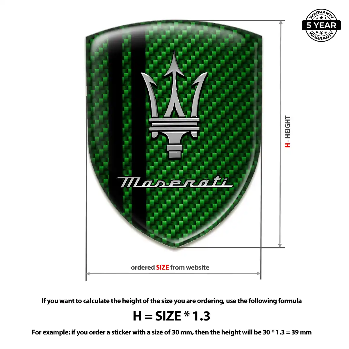 Maserati Automotive Emblem Sticker Refined Design