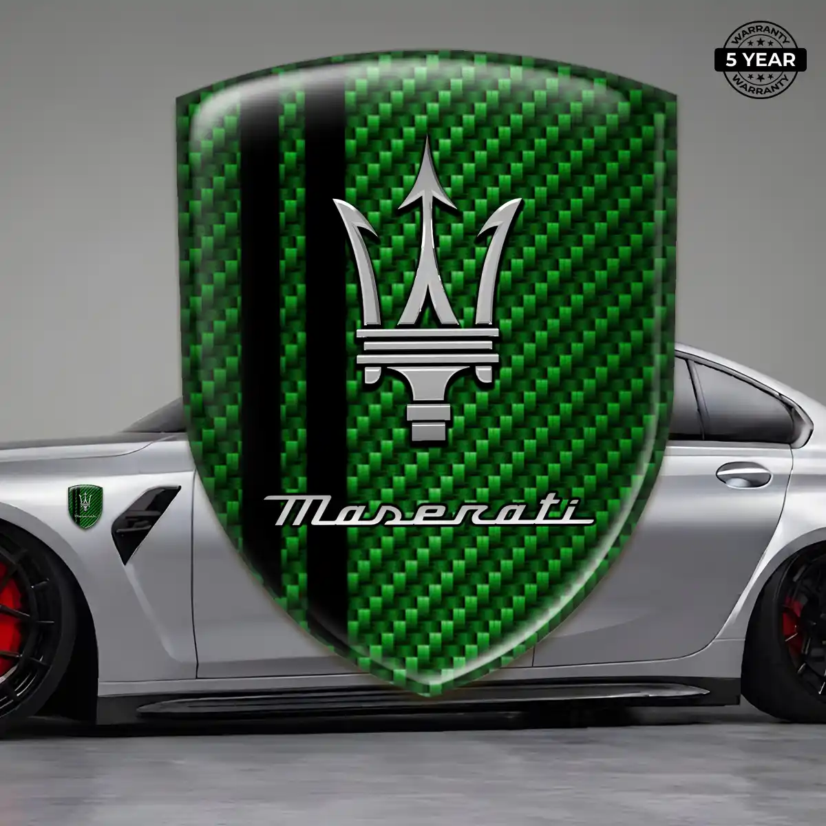 Maserati Automotive Emblem Sticker Refined Design