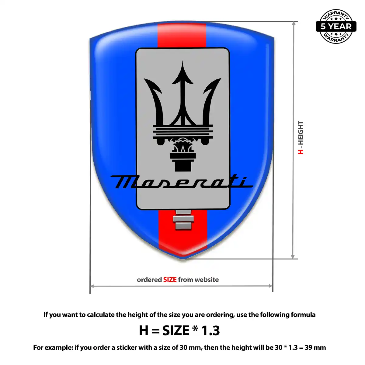 Maserati Automotive Emblem Sticker Sleek Style