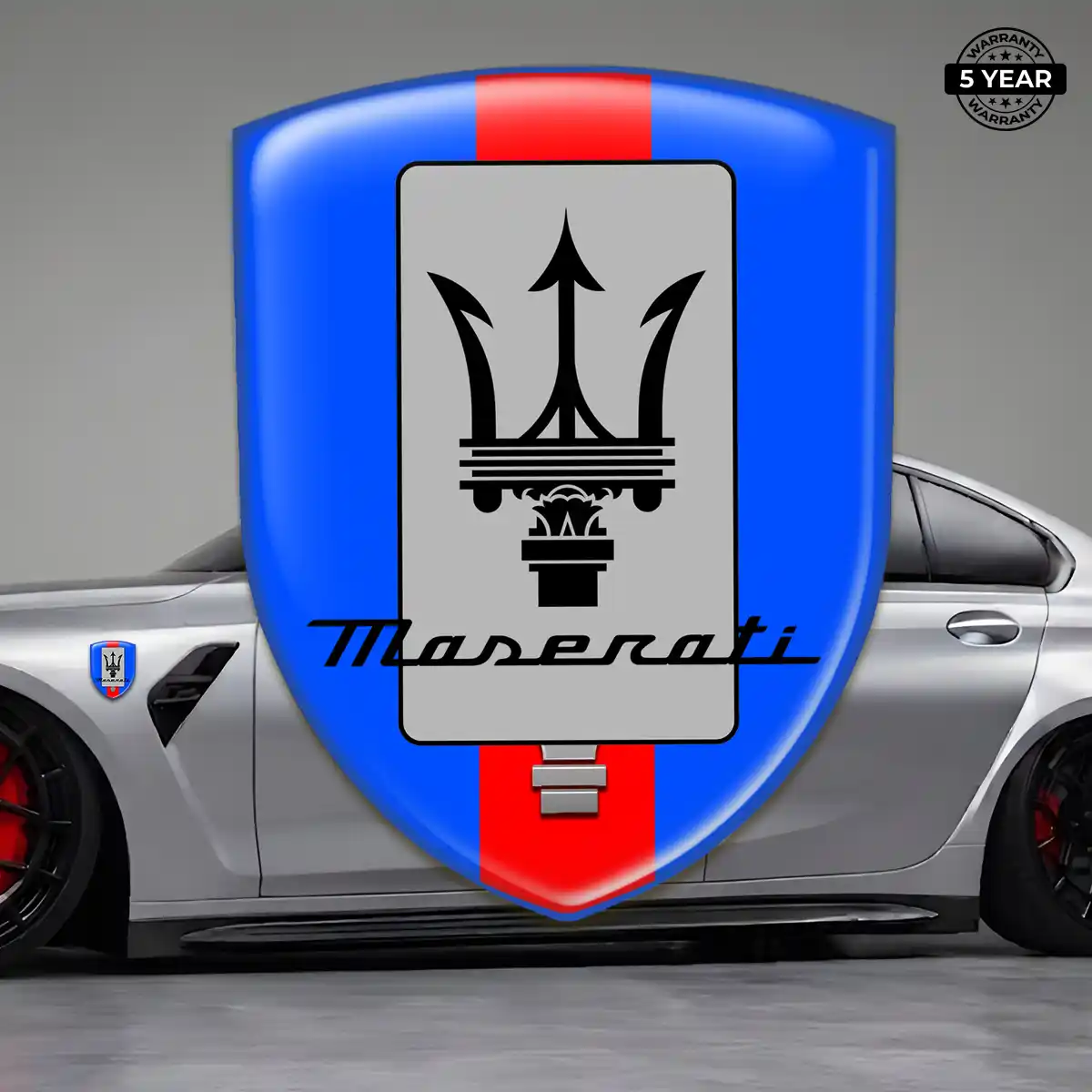 Maserati Automotive Emblem Sticker Sleek Style