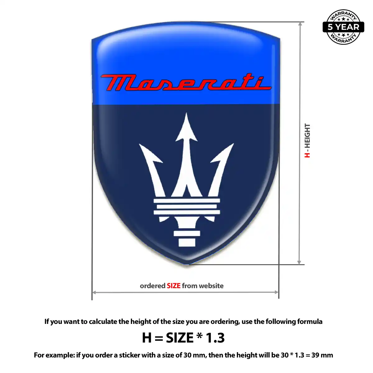 Maserati Automotive Emblem Sticker Superior Craft