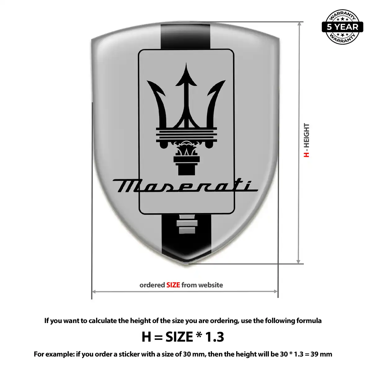 Maserati Automotive Logo Sticker Elite Finish