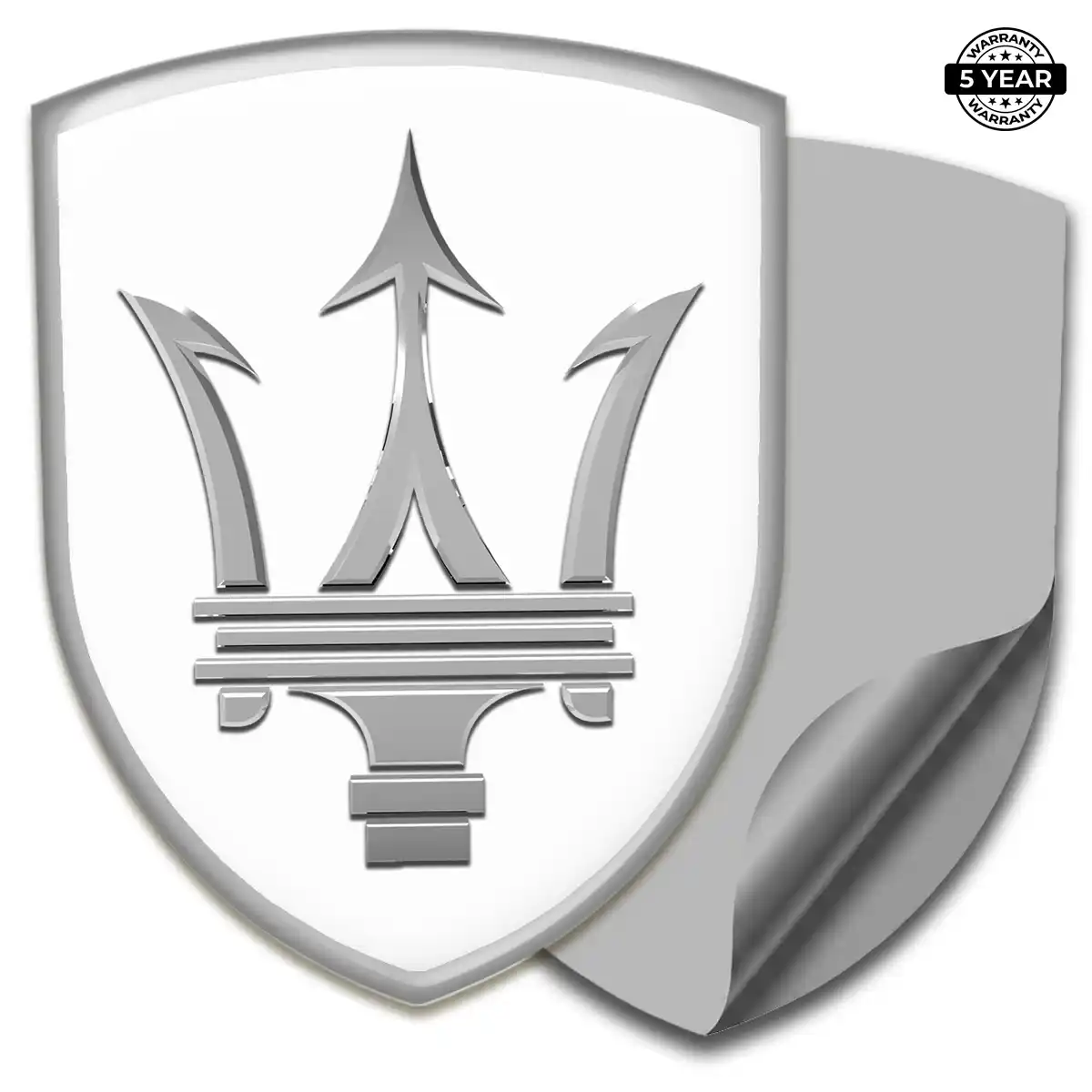 Maserati Automotive Logo Sticker Refined Design