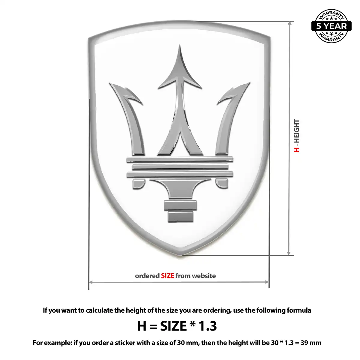 Maserati Automotive Logo Sticker Refined Design