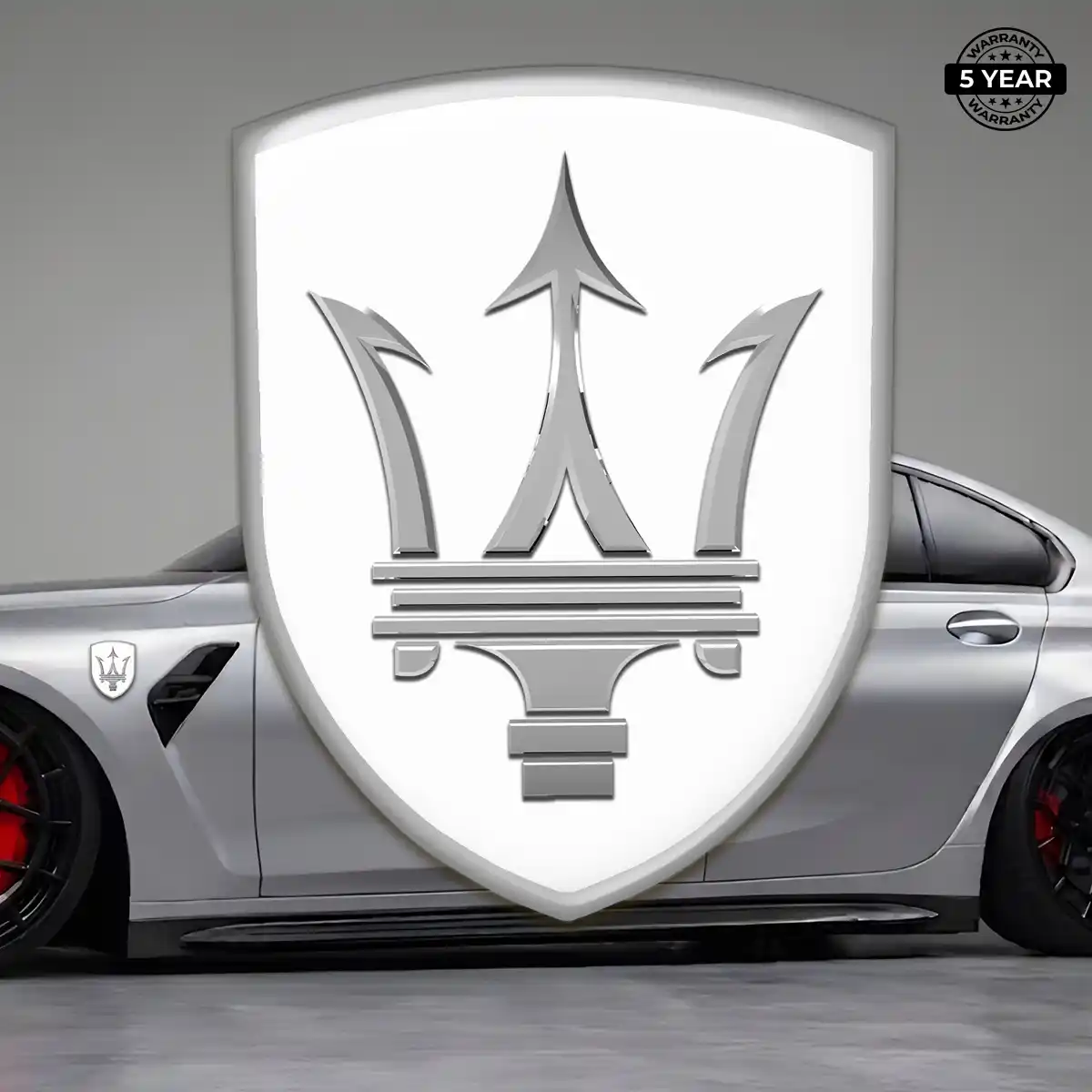 Maserati Automotive Logo Sticker Refined Design