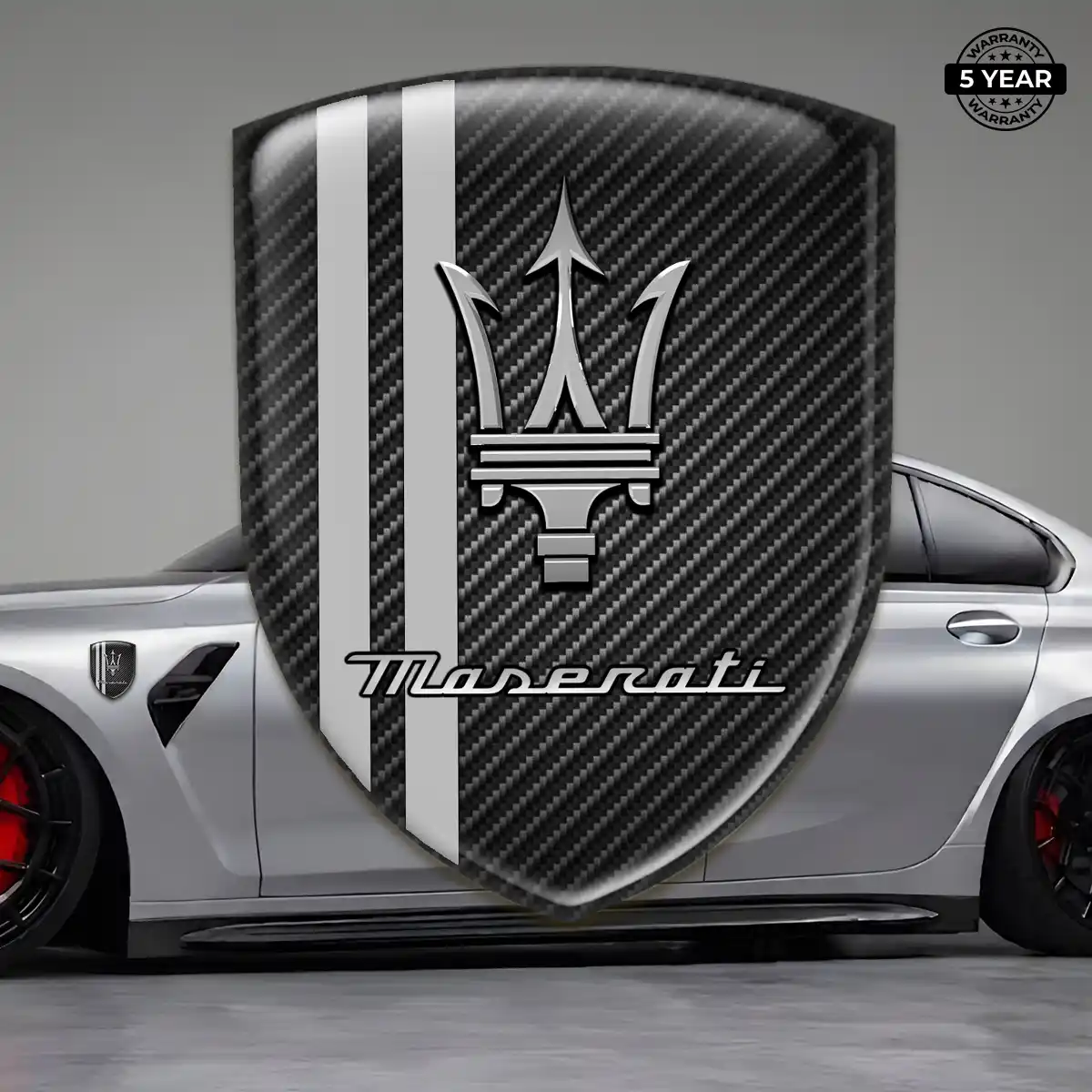 Maserati Automotive Logo Sticker Sleek Style