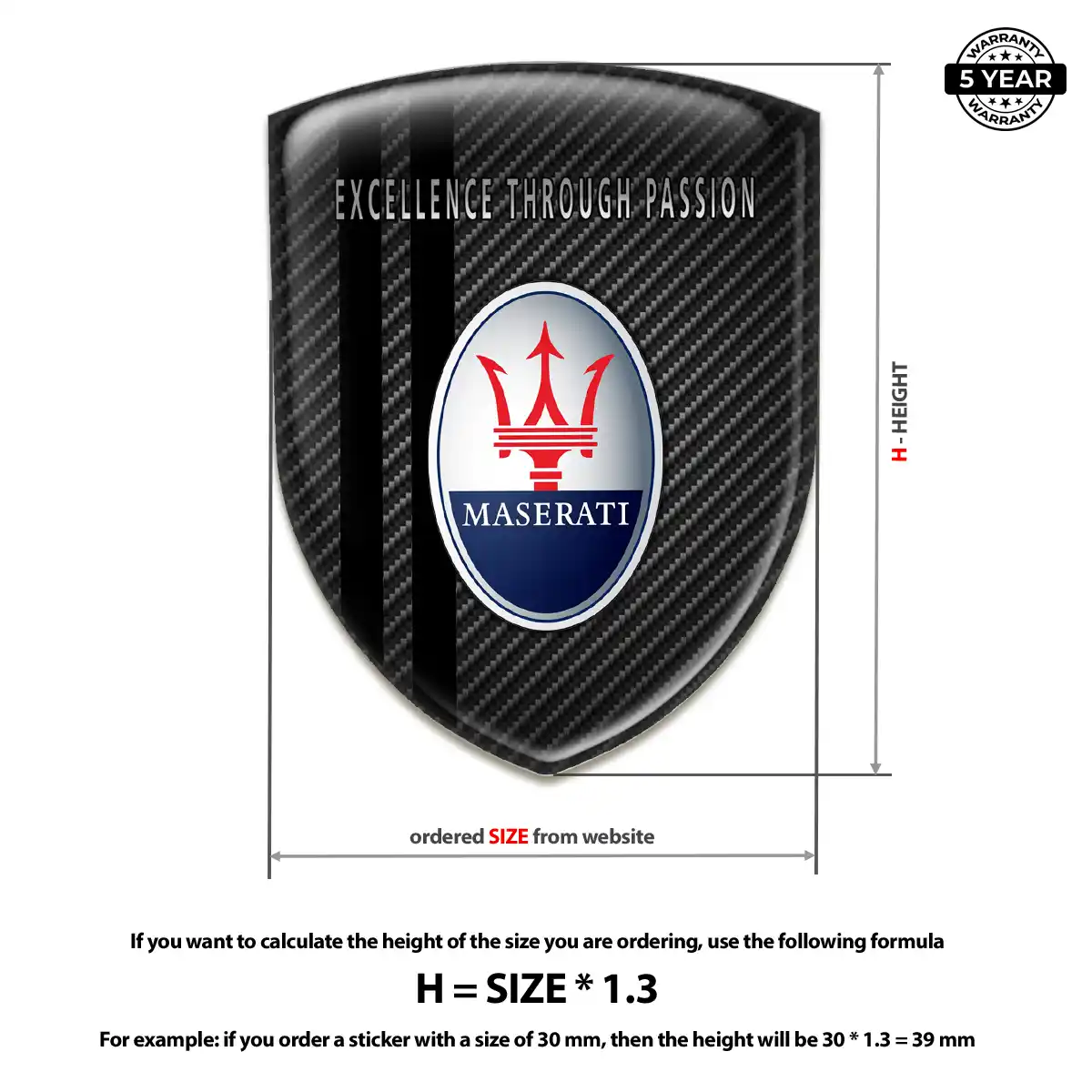 Maserati Automotive Resin Decal Elite Finish