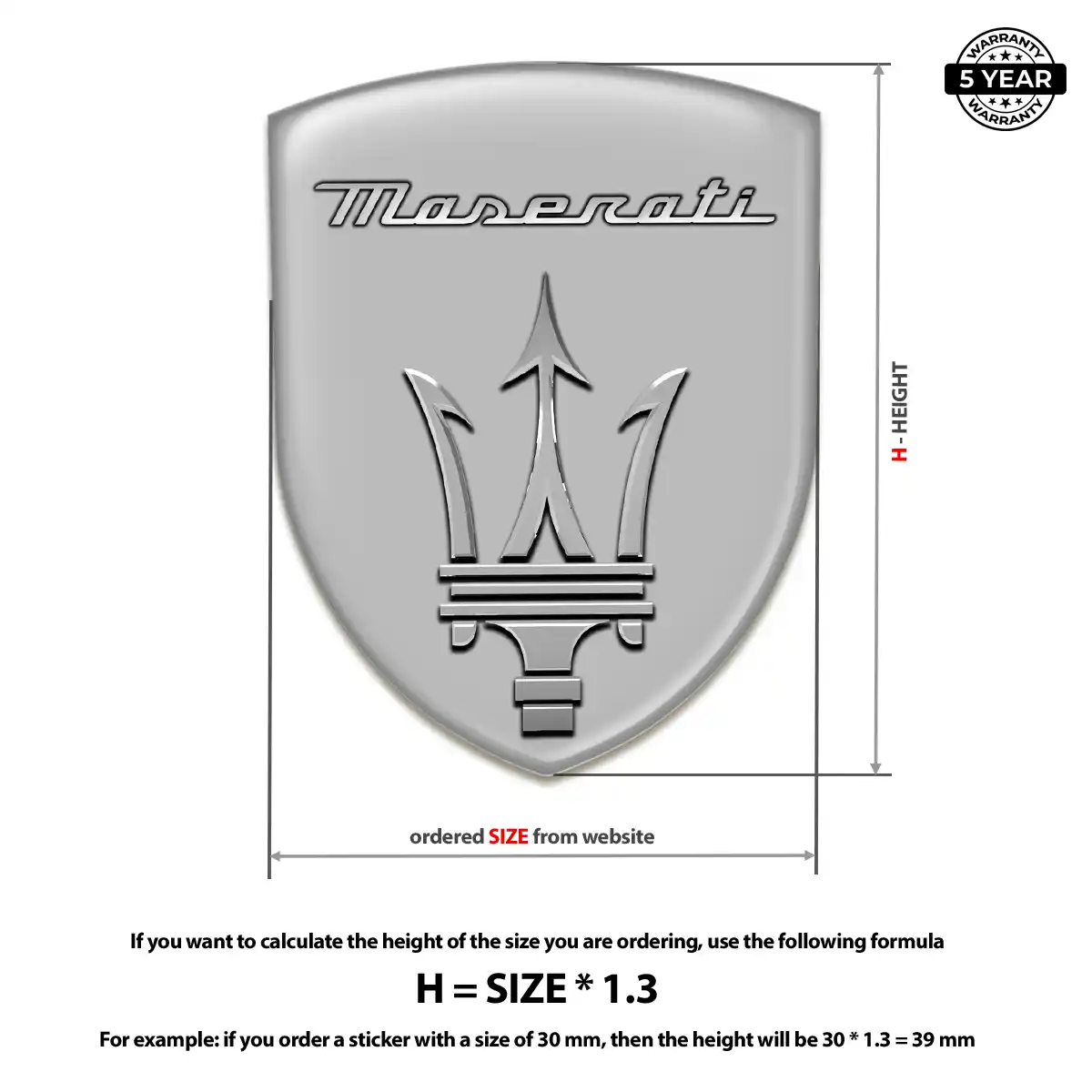 Maserati Automotive Resin Decal Sleek Style