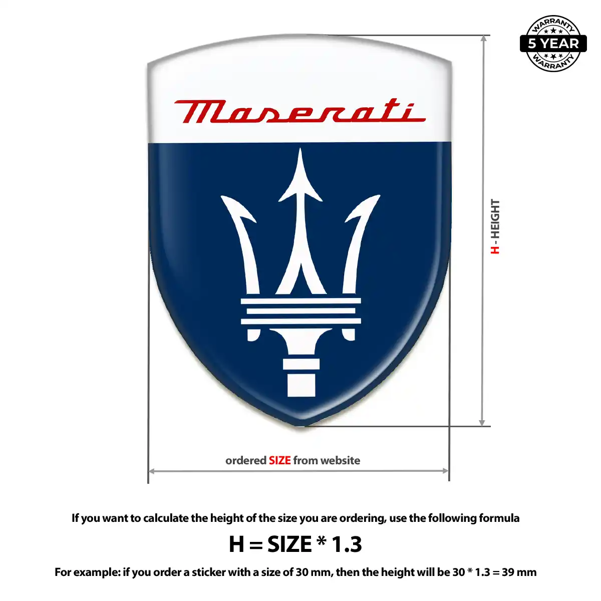 Maserati Car Badge Sticker Refined Design
