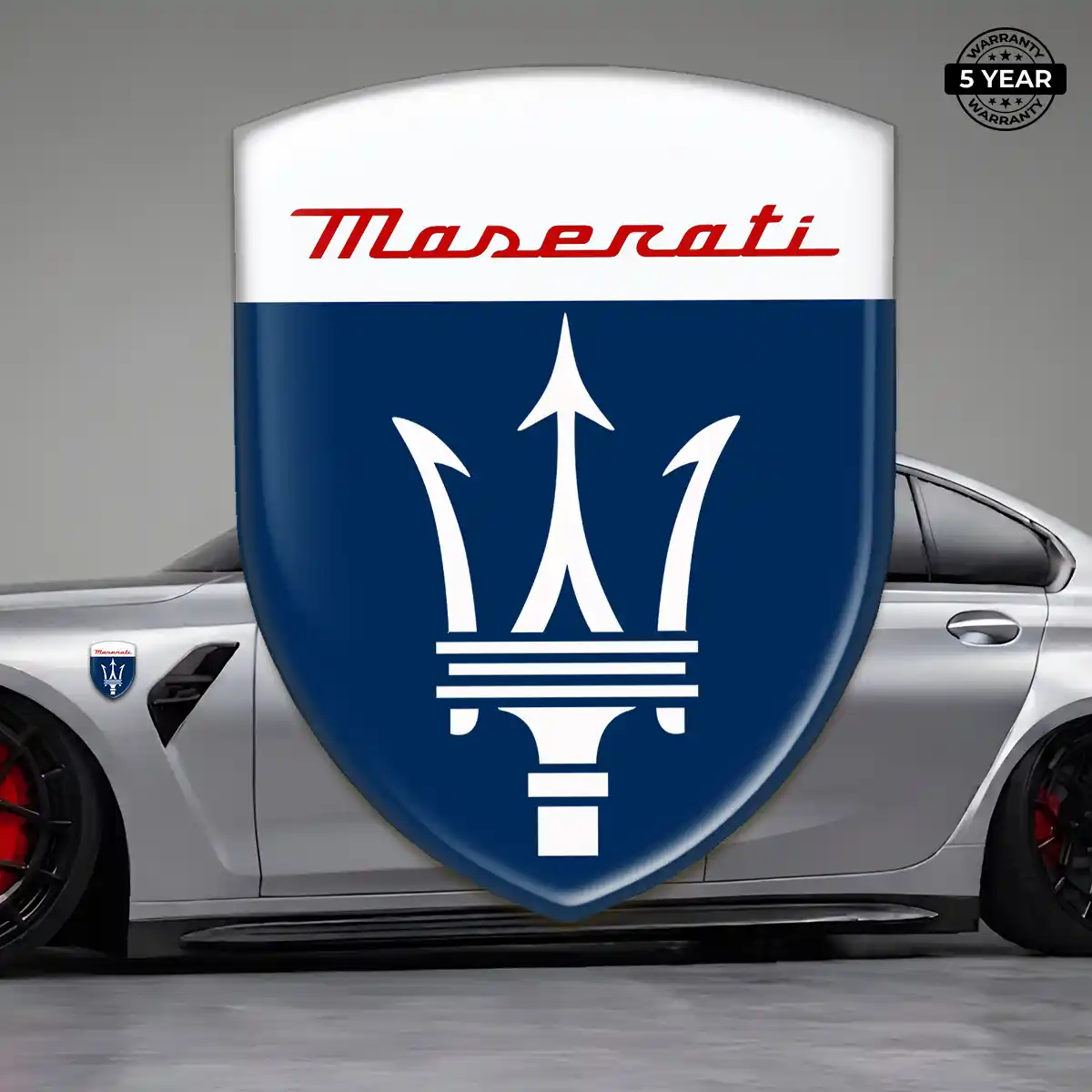 Maserati Car Badge Sticker Refined Design