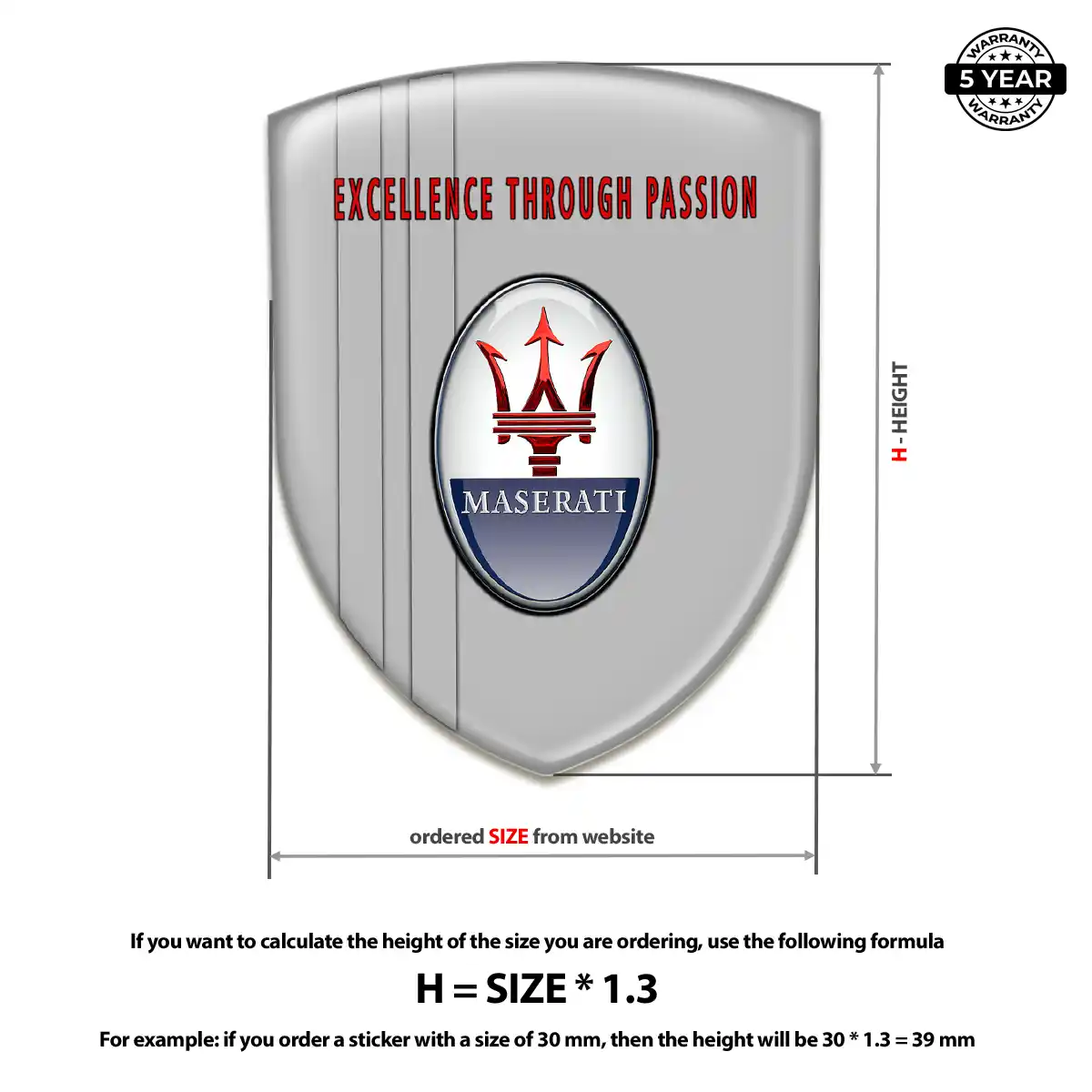 Maserati Car Badge Sticker Sleek Style