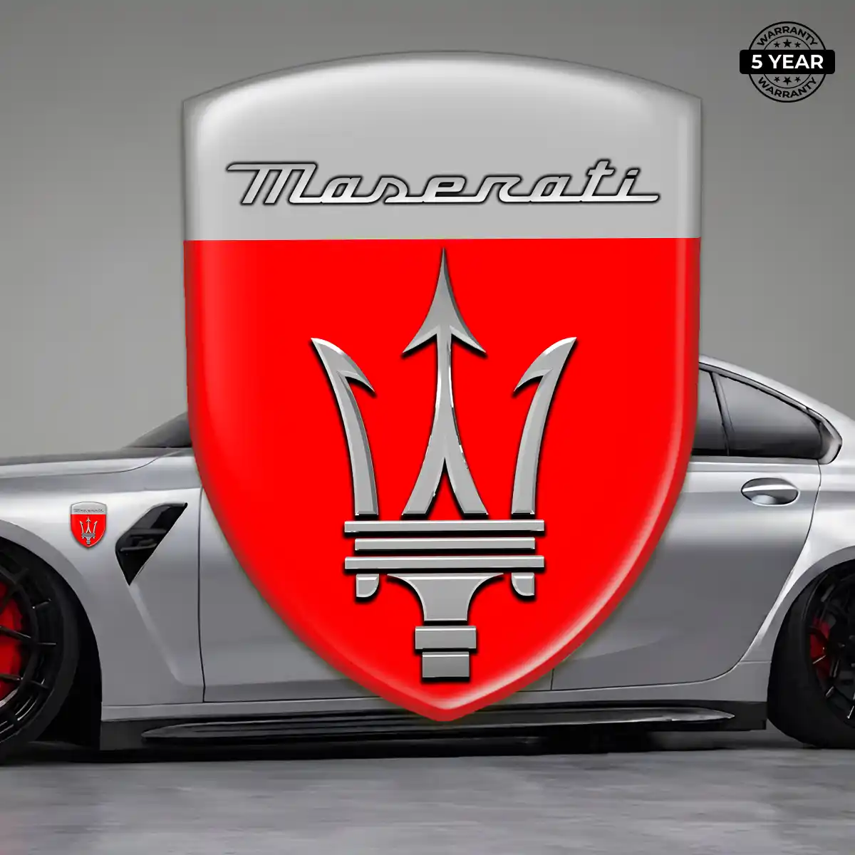 Maserati Car Emblem Overlay Sleek Style