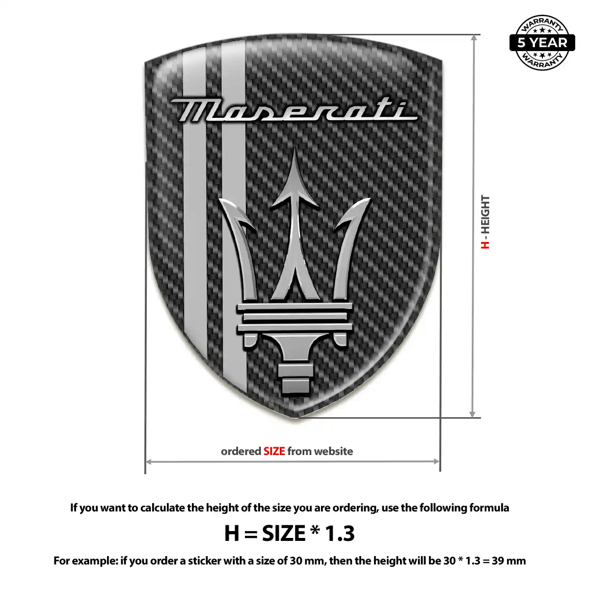Maserati Car Emblem Sticker Refined Design