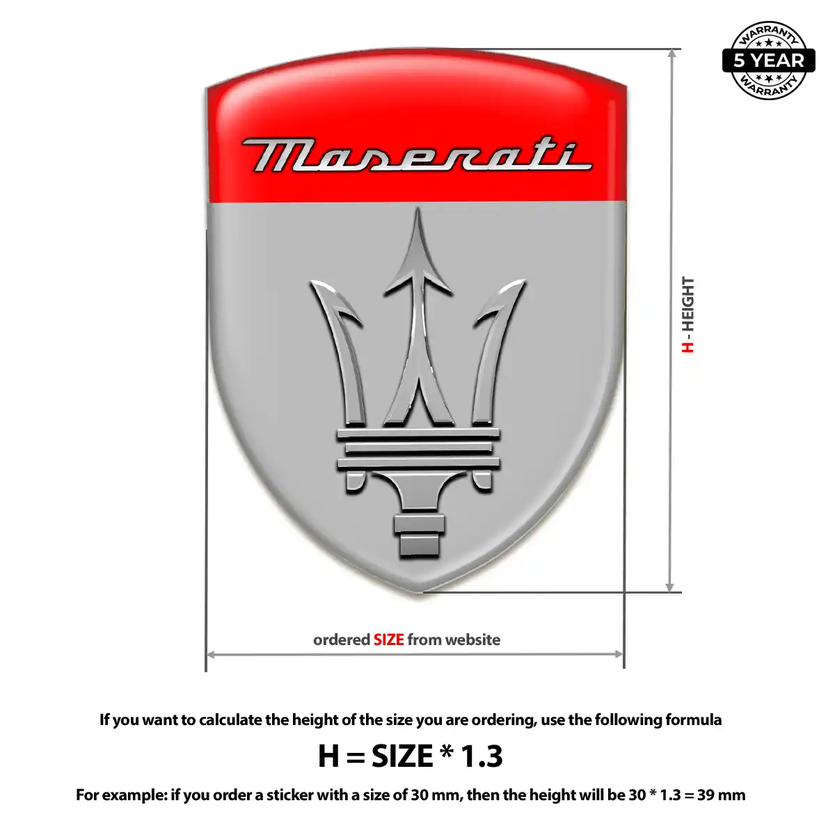 Maserati Car Emblem Sticker Superior Craft
