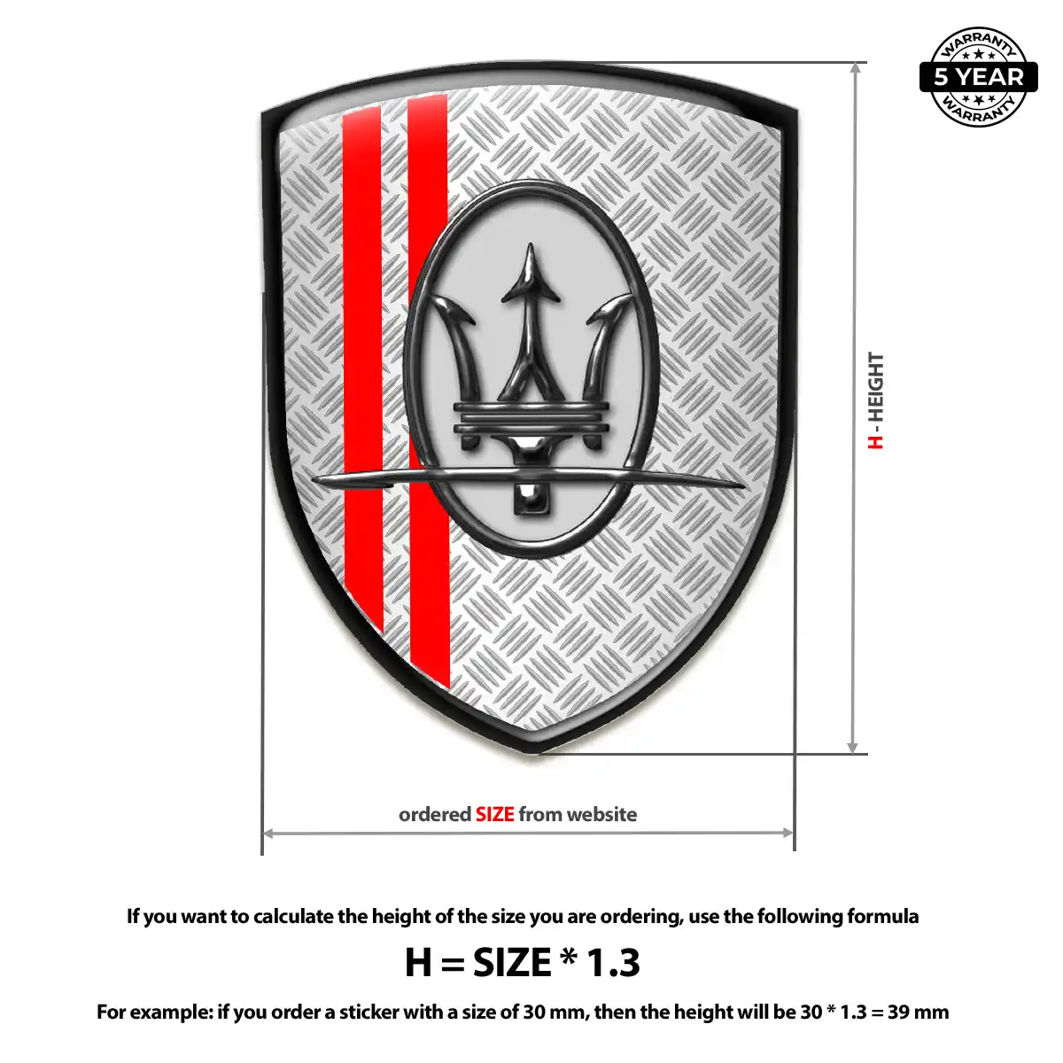 Maserati Car Logo Decal Elite Finish