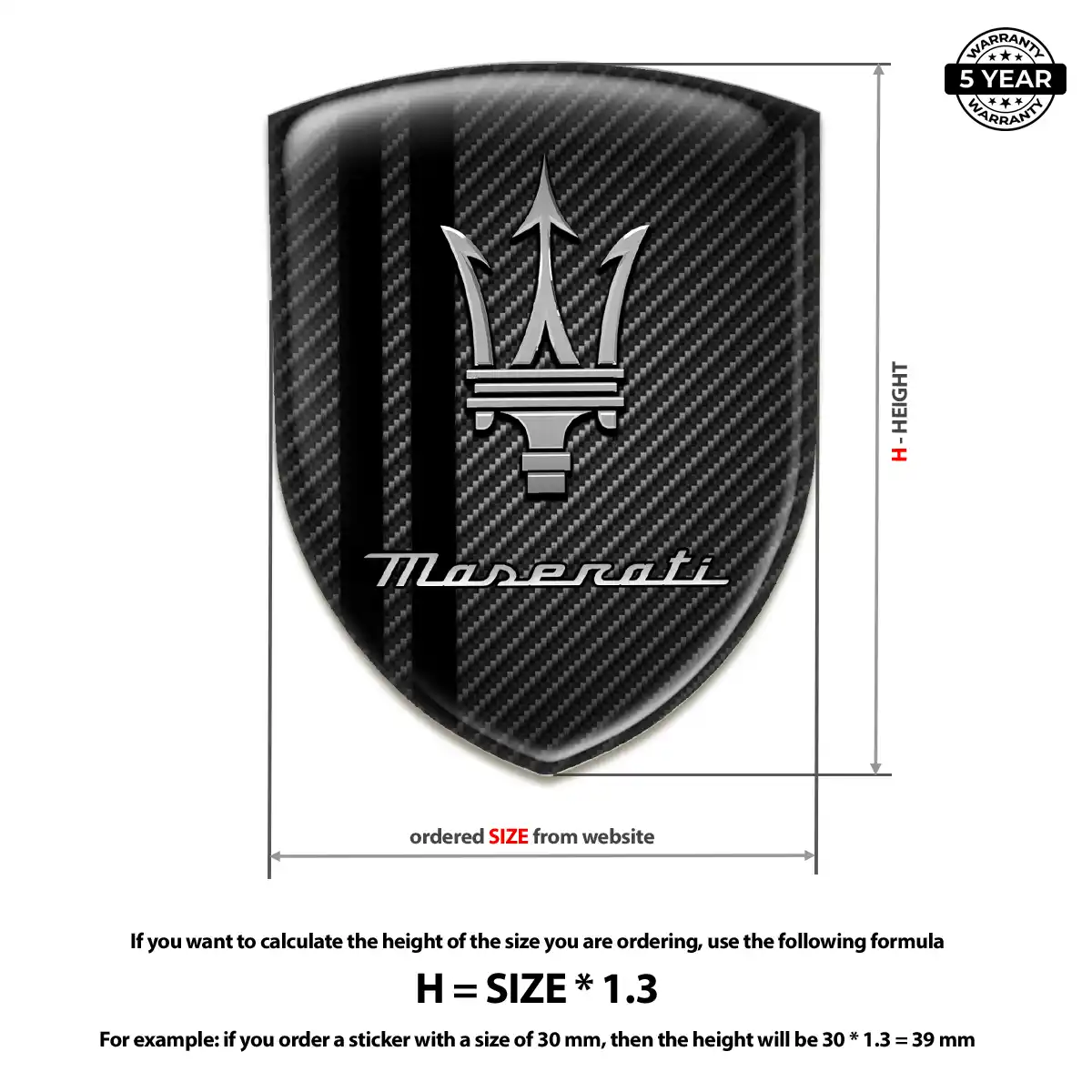 Maserati Crest Emblem Elite Finish