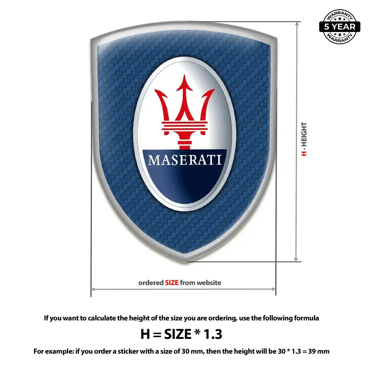 Maserati Crest Emblem Prime Quality