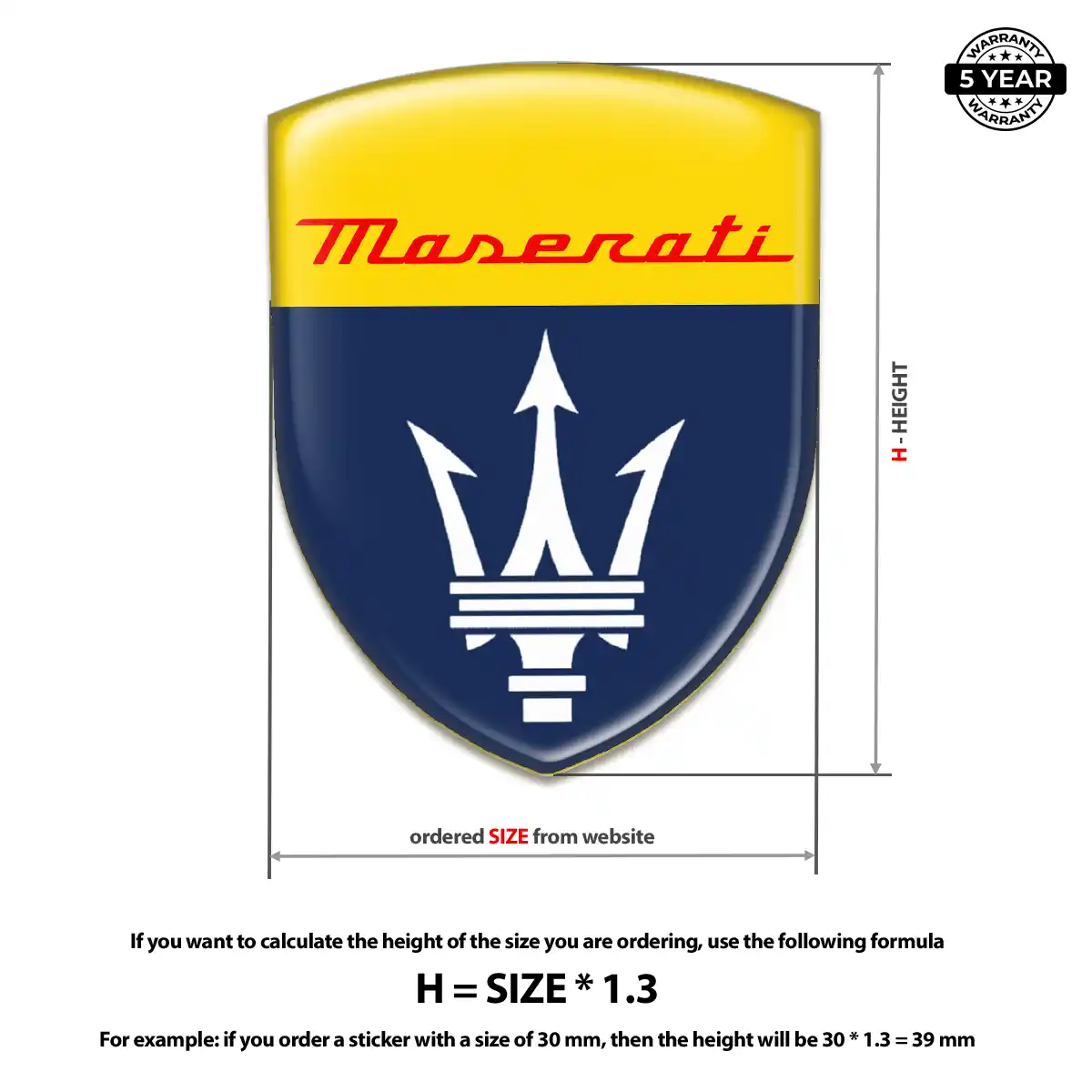 Maserati Crest Logo Emblem Elite Finish