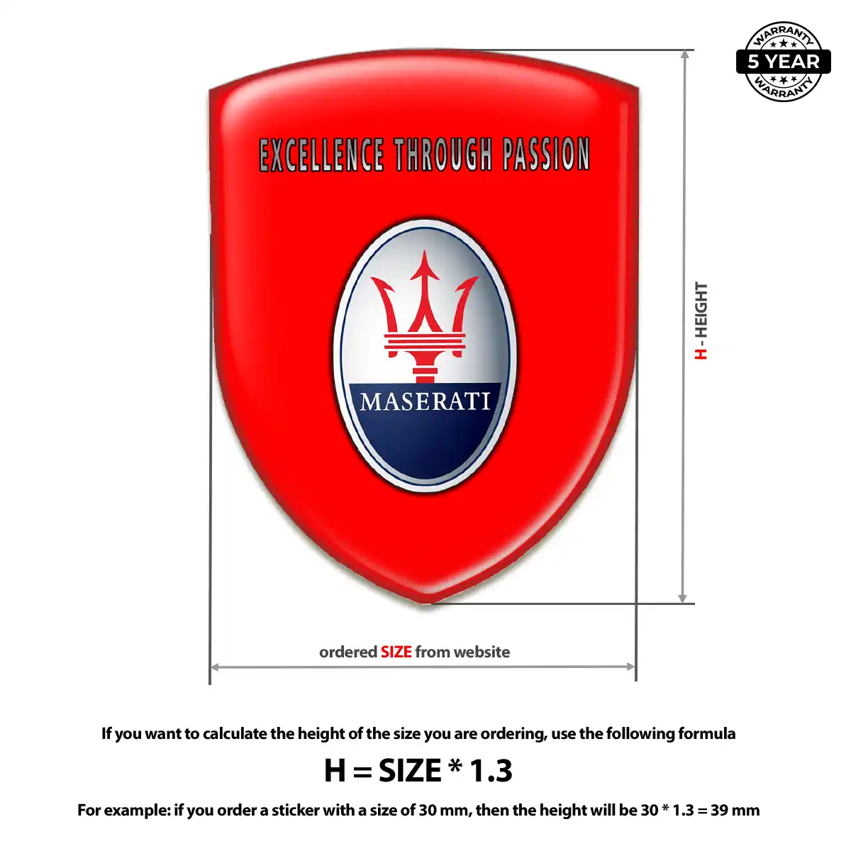 Maserati Domed Badge Prime Quality