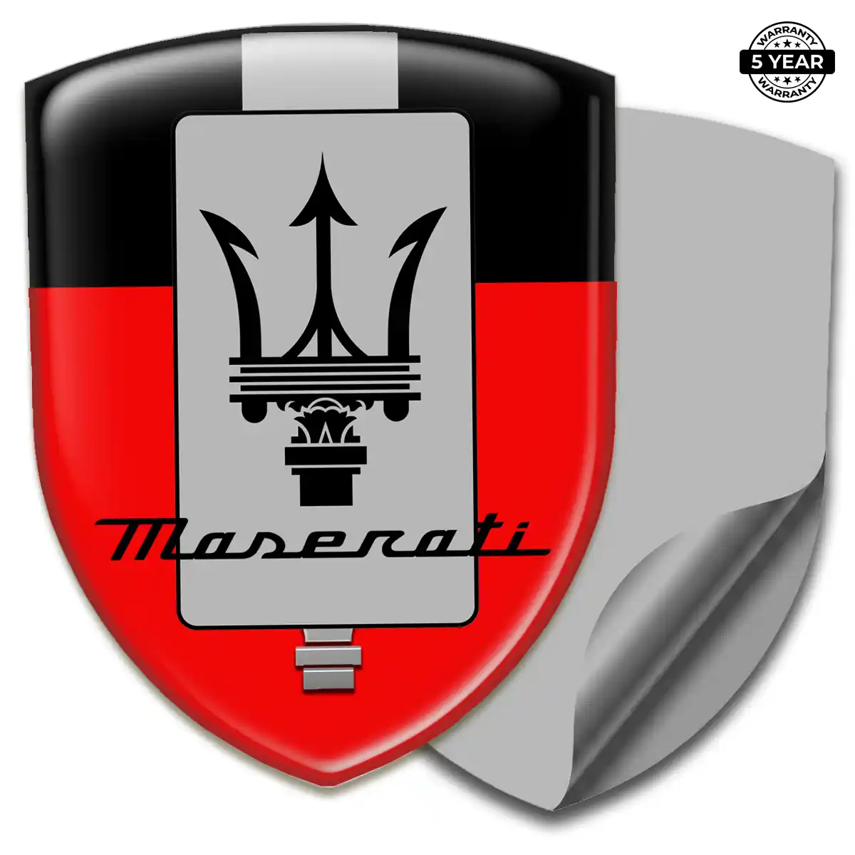 Maserati Domed Car Sticker Refined Design