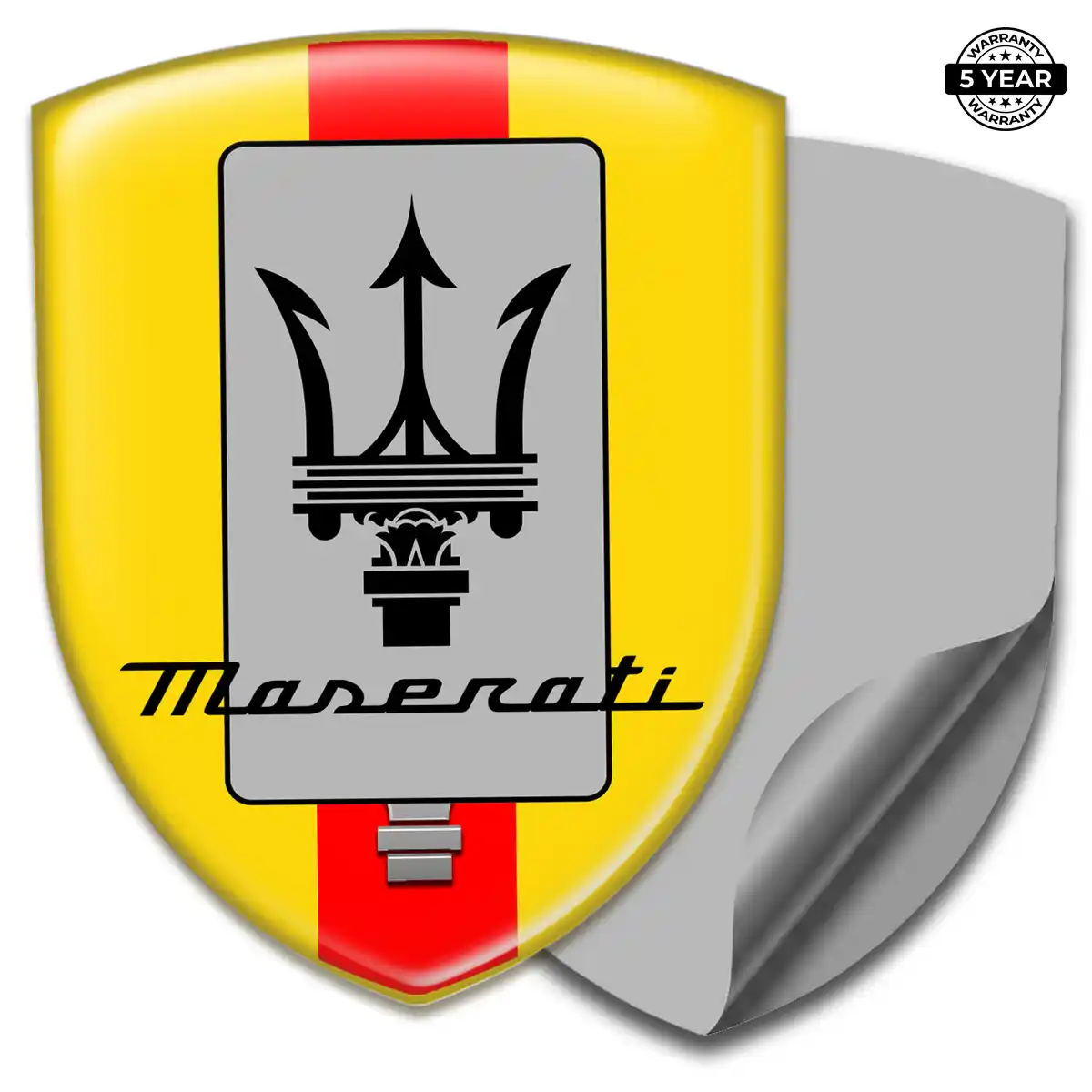 Maserati Domed Car Sticker Sleek Style
