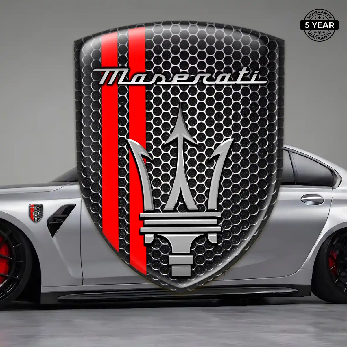 Maserati Domed Decal Sleek Style