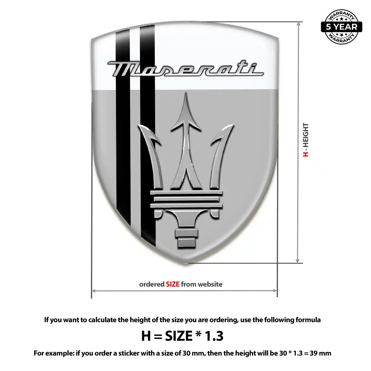 Maserati Domed Decal Superior Craft
