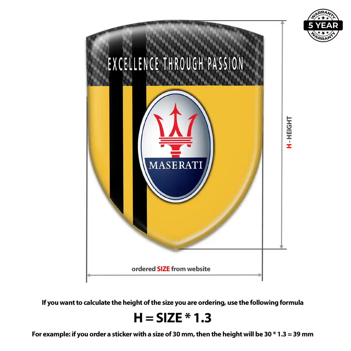 Maserati Domed Emblem Elite Finish
