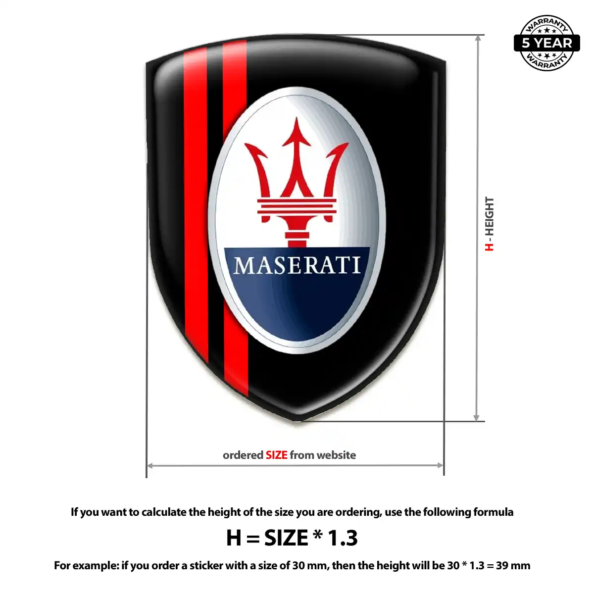 Maserati Domed Emblem Prime Quality