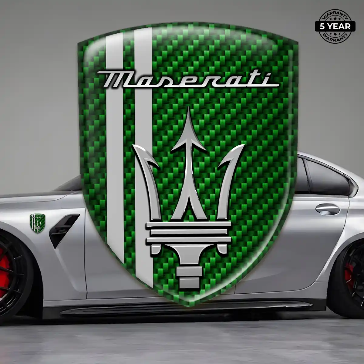 Maserati Domed Logo Decal Elite Finish