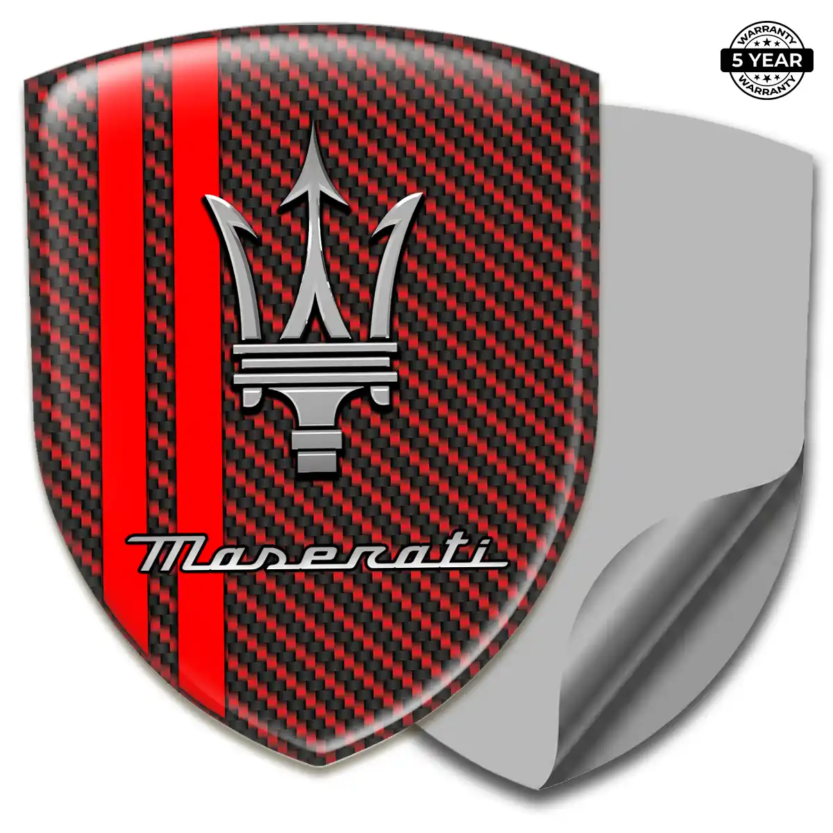 Maserati Domed Logo Decal Refined Design