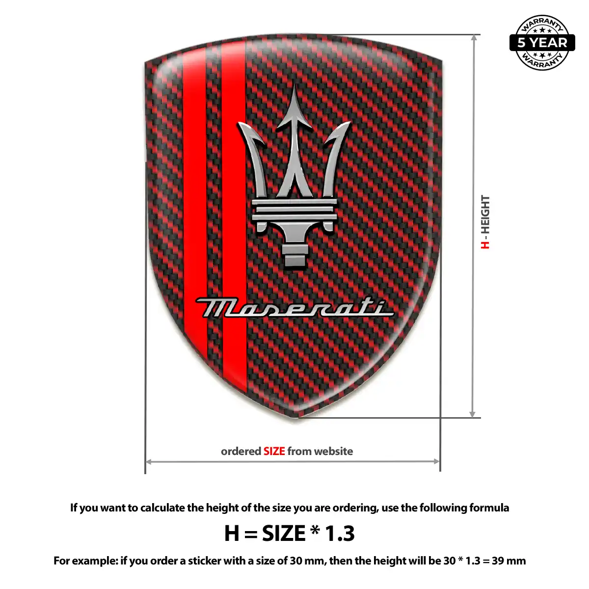 Maserati Domed Logo Decal Refined Design
