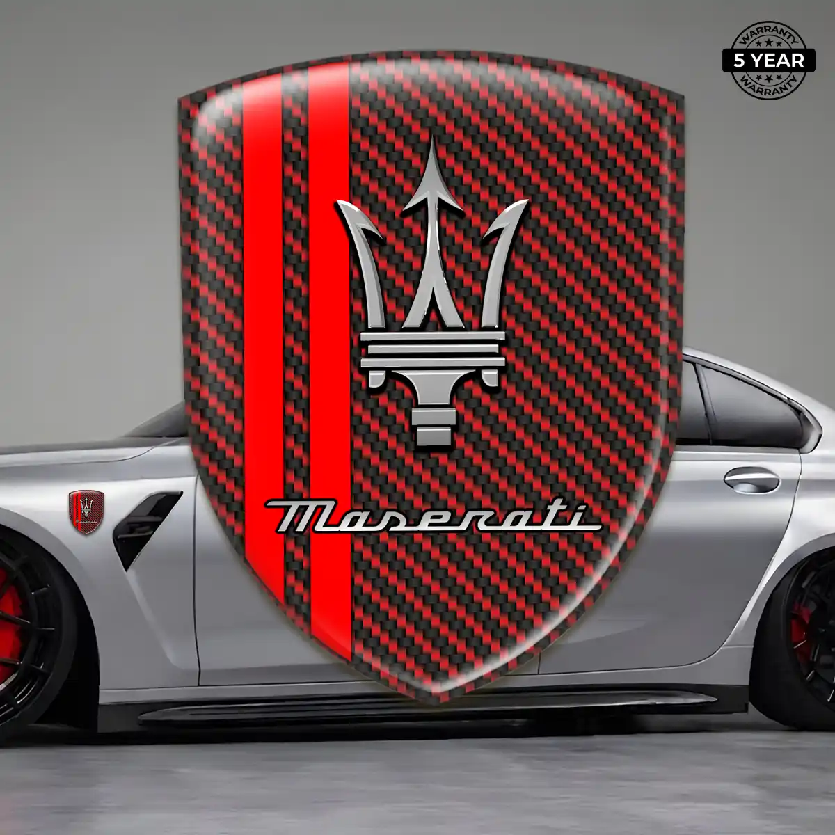 Maserati Domed Logo Decal Refined Design
