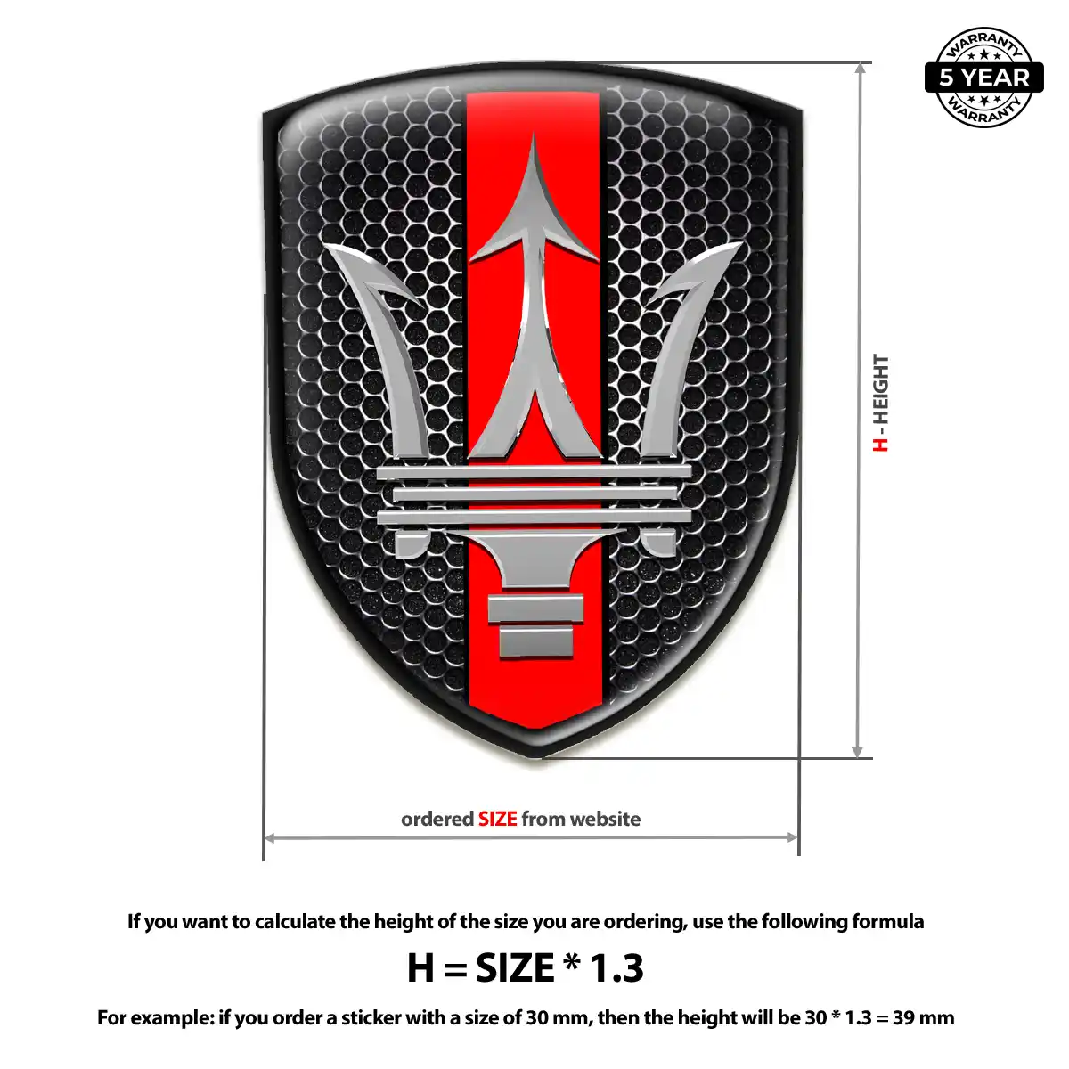 Maserati Domed Logo Decal Sleek Style
