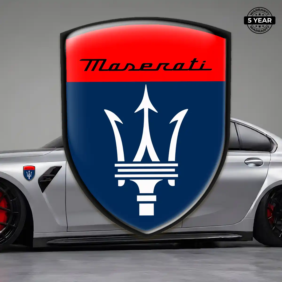 Maserati Domed Logo Sticker Elite Finish
