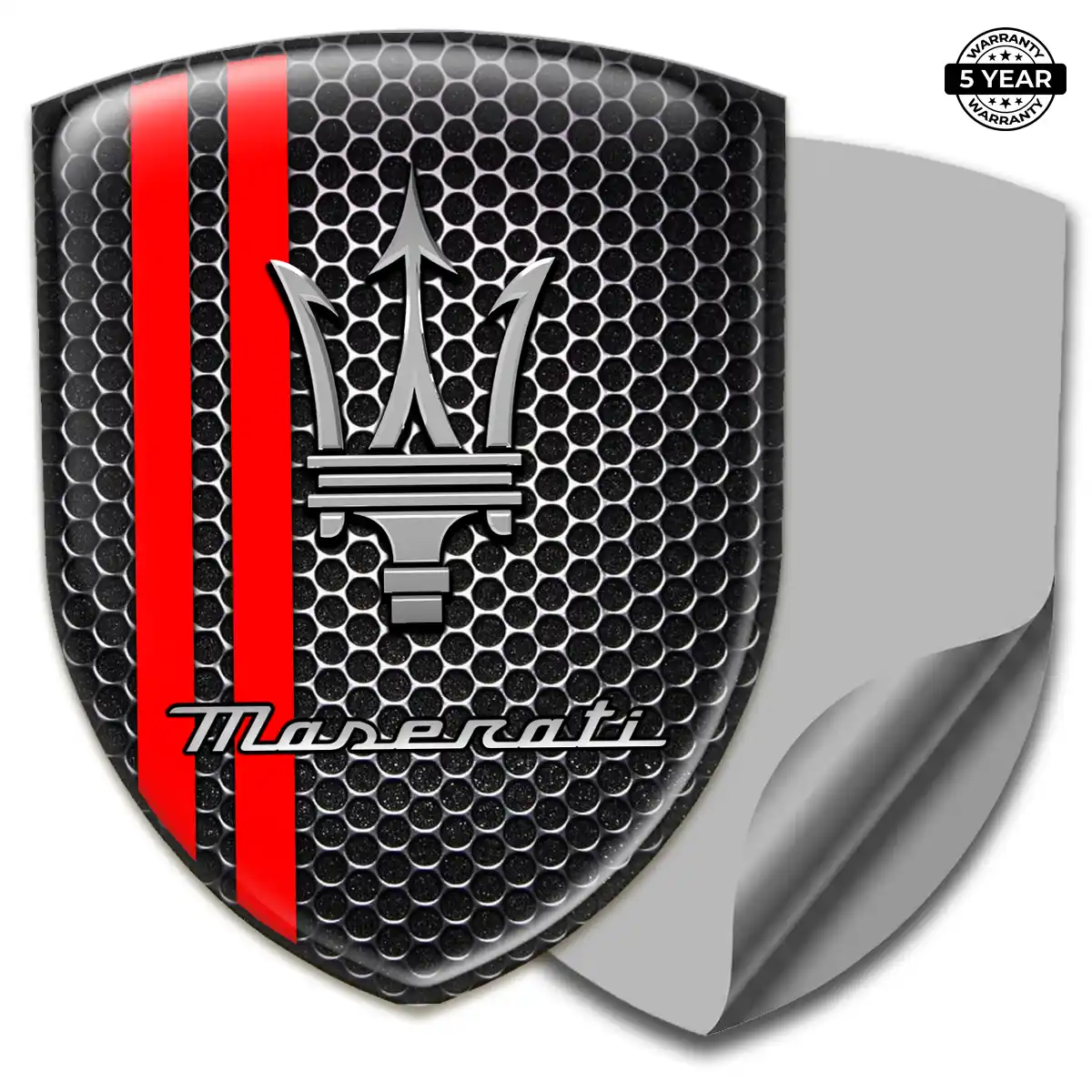 Maserati Domed Logo Sticker Sleek Style