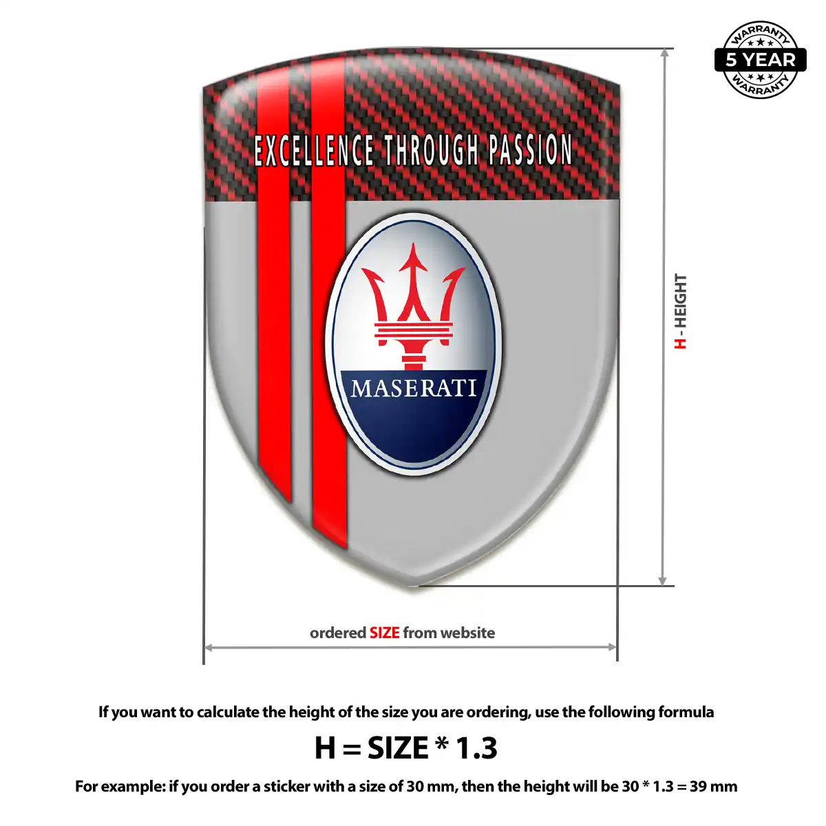 Maserati Emblem Badge Logo Elite Finish