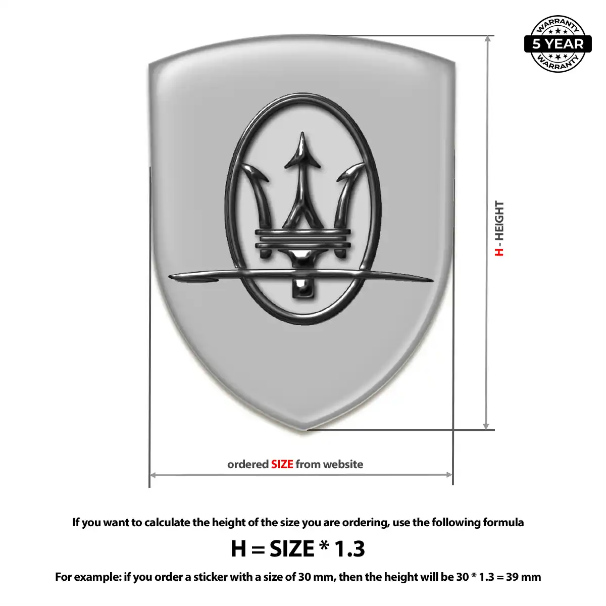 Maserati Emblem Badge Logo Prime Quality