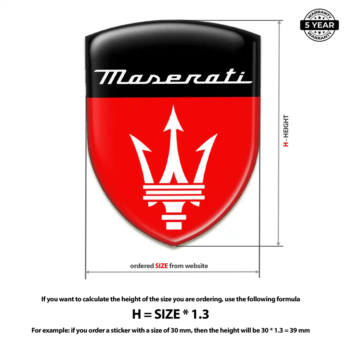 Maserati Emblem Badge Logo Superior Craft
