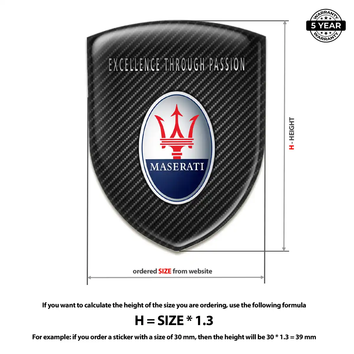 Maserati Emblem Badge Superior Craft