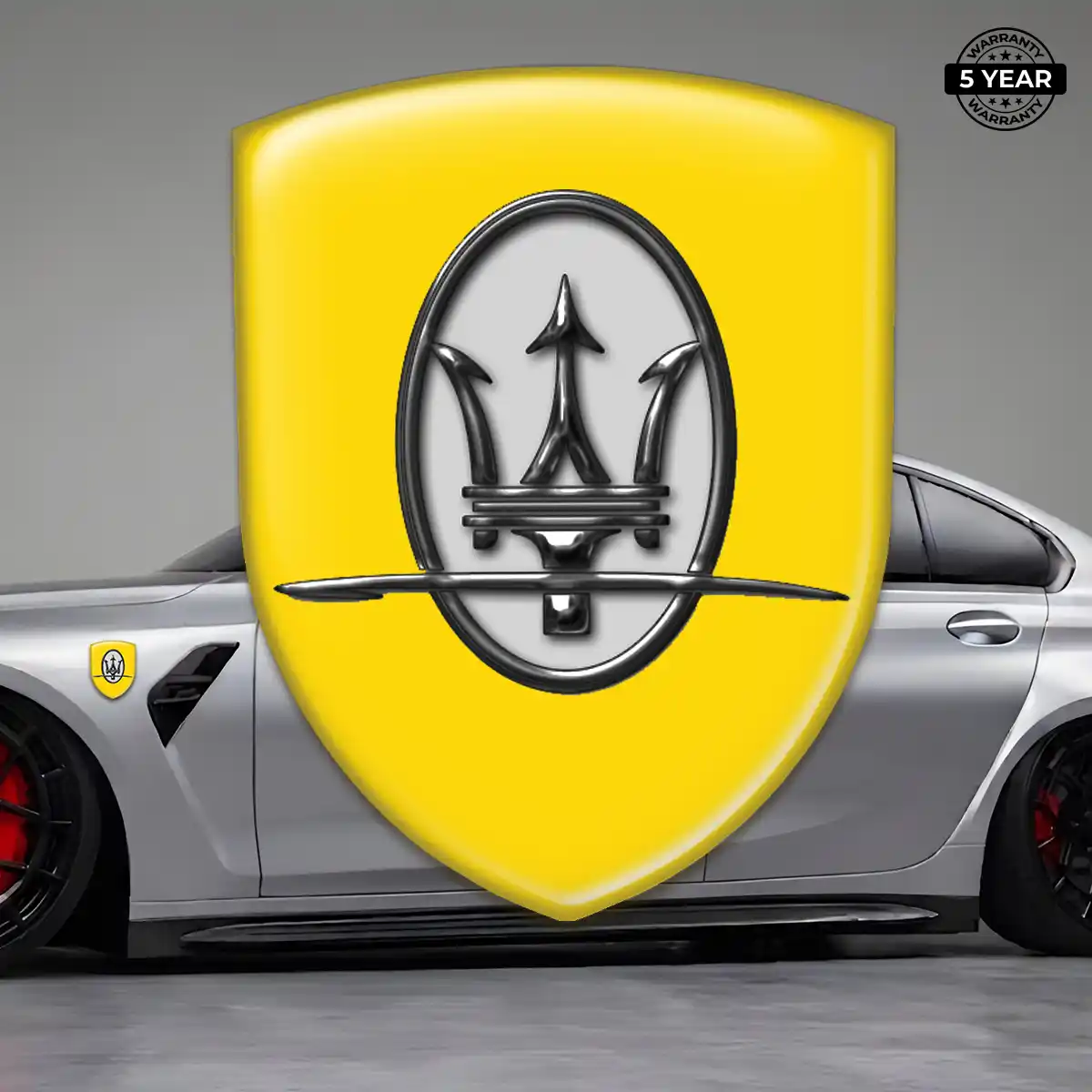 Maserati Emblem Domed Badge Elite Finish