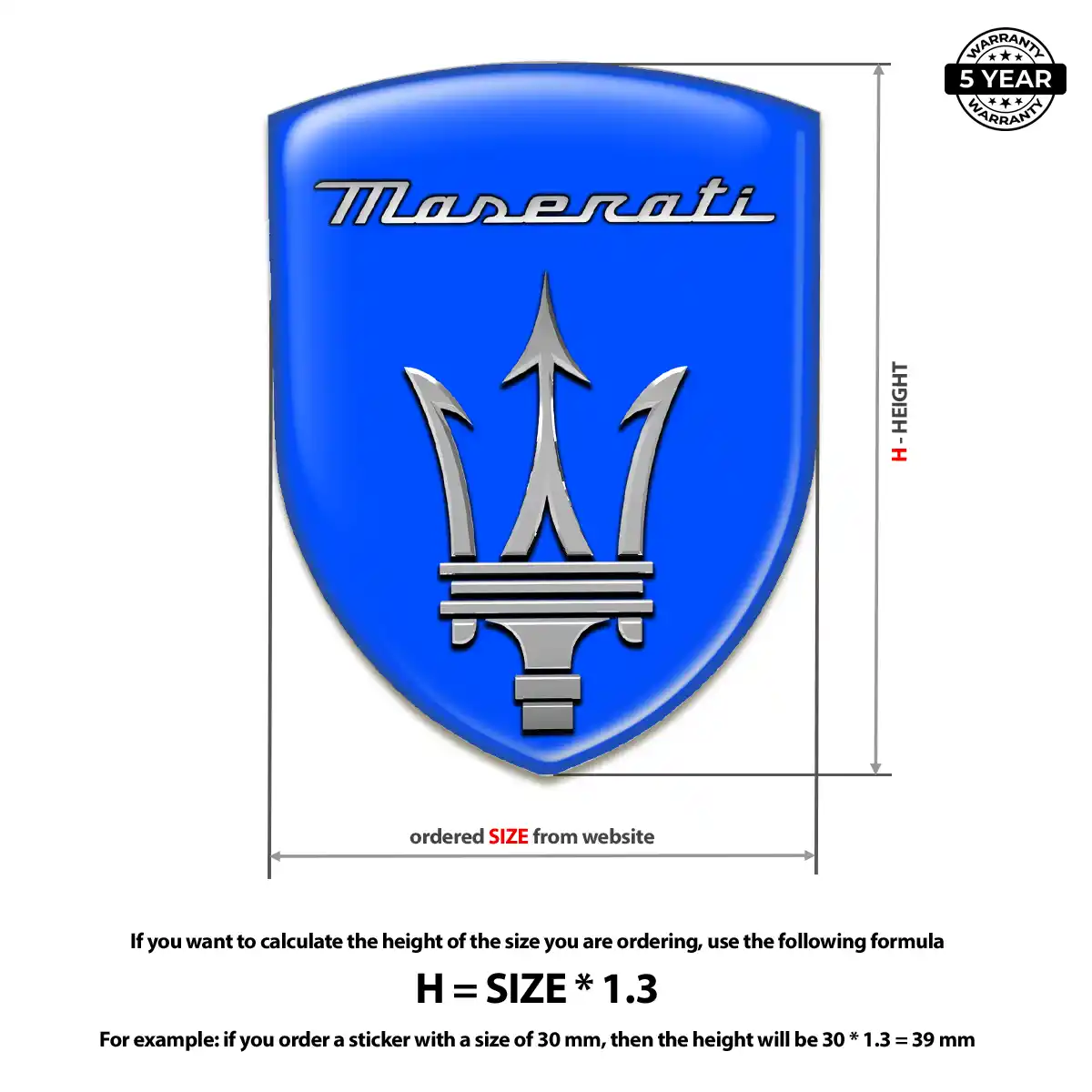 Maserati Emblem Domed Badge Refined Design